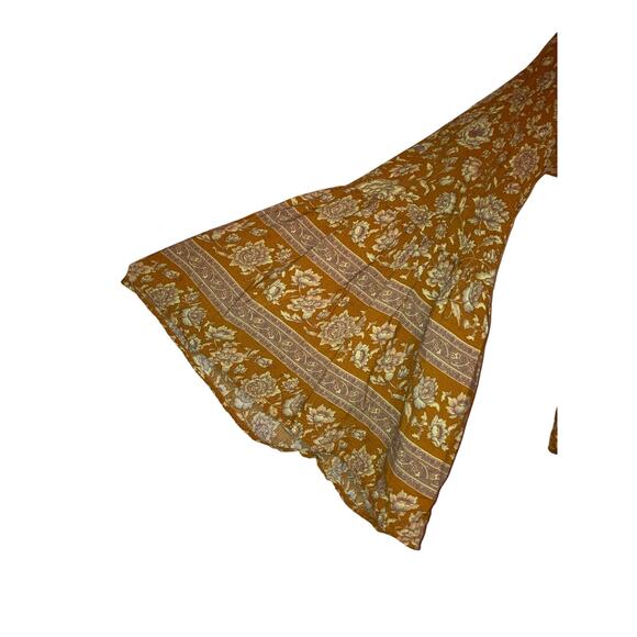 American Eagle Boho Floral Tie Front Bell Sleeve Top Medium - Picture 2 of 7